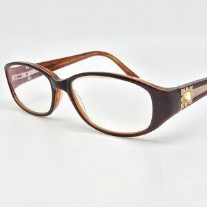 Dale Earnhardt Jr 6793 Brown Marble Rhinestone Eyeglasses Frame w Flexhinge 51mm